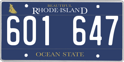 RI license plate 601647