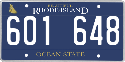 RI license plate 601648