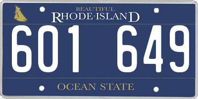RI license plate 601649