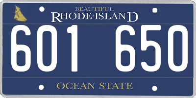 RI license plate 601650