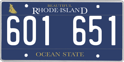 RI license plate 601651