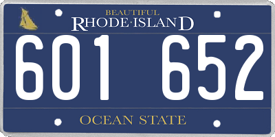 RI license plate 601652