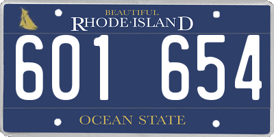 RI license plate 601654