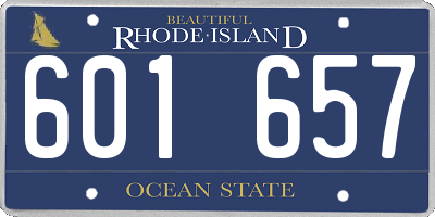 RI license plate 601657