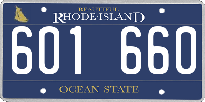 RI license plate 601660