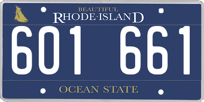 RI license plate 601661