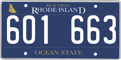 RI license plate 601663