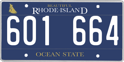 RI license plate 601664