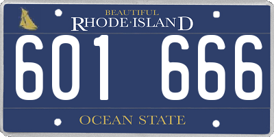 RI license plate 601666