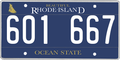 RI license plate 601667