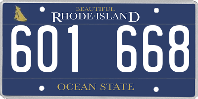 RI license plate 601668