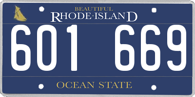 RI license plate 601669