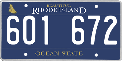 RI license plate 601672