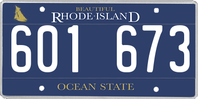 RI license plate 601673