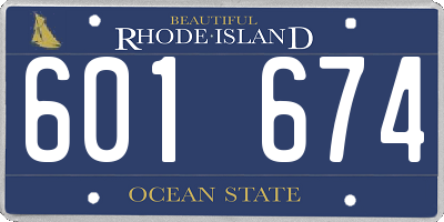 RI license plate 601674