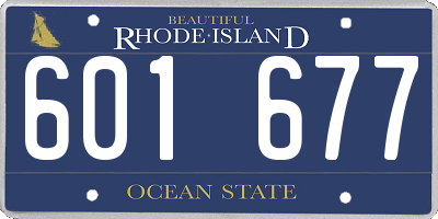 RI license plate 601677