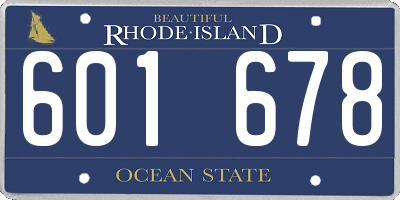 RI license plate 601678