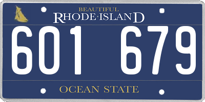 RI license plate 601679