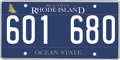 RI license plate 601680