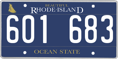 RI license plate 601683