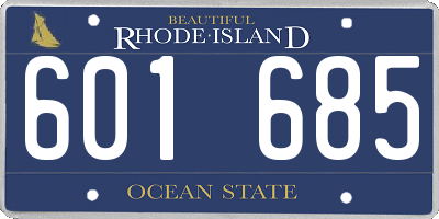 RI license plate 601685