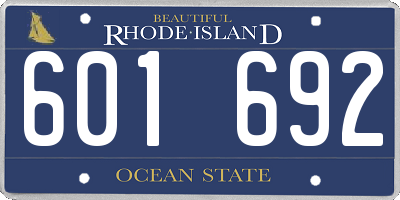 RI license plate 601692