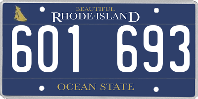 RI license plate 601693