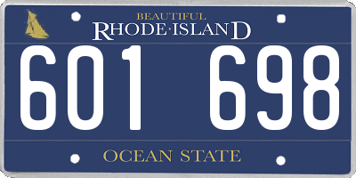 RI license plate 601698
