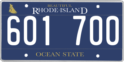RI license plate 601700
