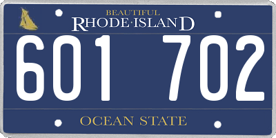 RI license plate 601702