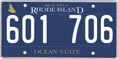 RI license plate 601706