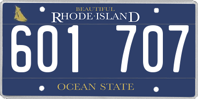 RI license plate 601707