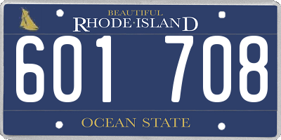 RI license plate 601708