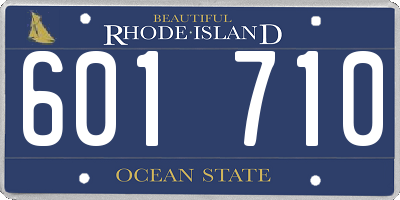 RI license plate 601710