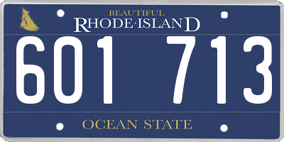RI license plate 601713