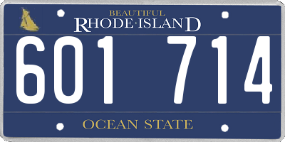 RI license plate 601714