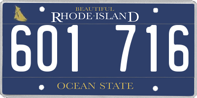 RI license plate 601716