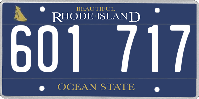 RI license plate 601717