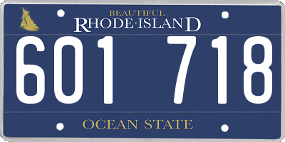 RI license plate 601718