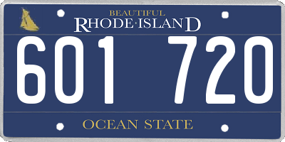 RI license plate 601720