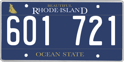 RI license plate 601721