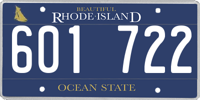 RI license plate 601722