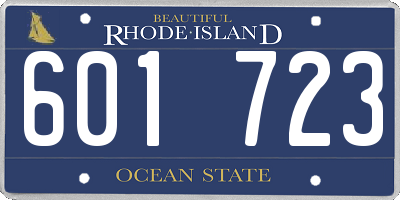 RI license plate 601723