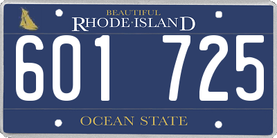 RI license plate 601725