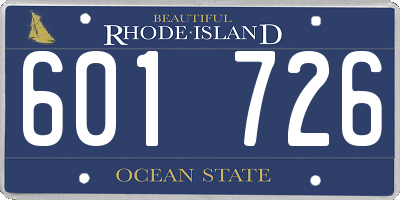RI license plate 601726