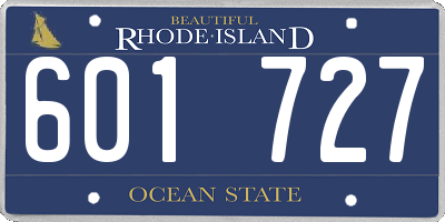 RI license plate 601727