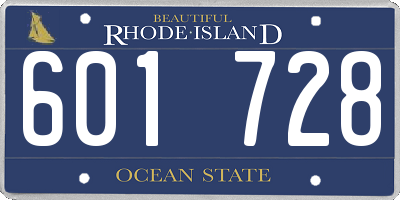 RI license plate 601728