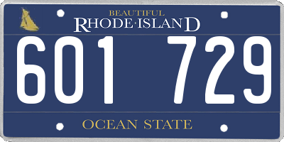 RI license plate 601729