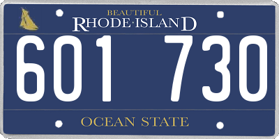 RI license plate 601730