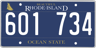 RI license plate 601734